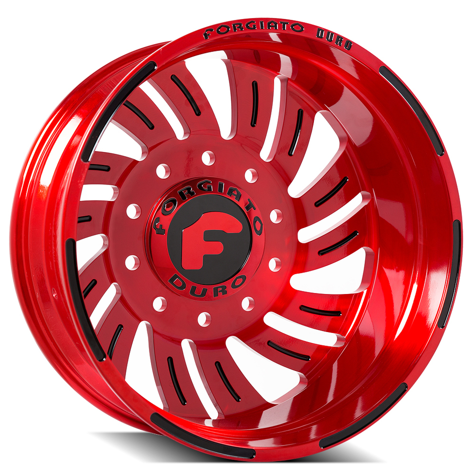 Forgiato Turbinata Dually Red and Black Finish Wheels