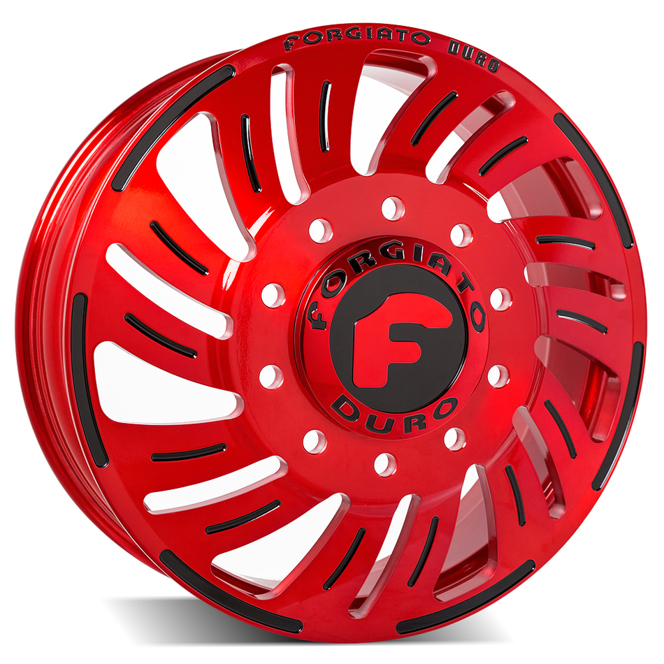Forgiato Turbinata Dually Red and Black Finish Wheels