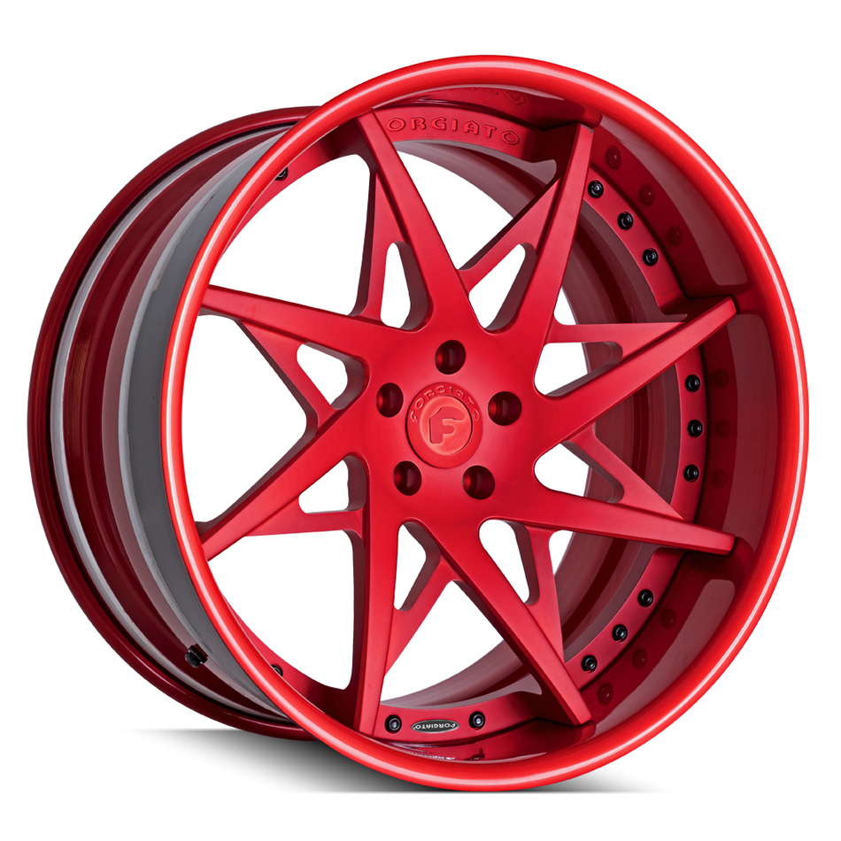 Forgiato Turni-ECL Satin Red Center with Gloss Red Lip Finish Wheels