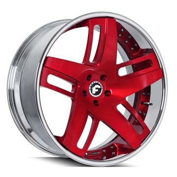 Forgiato Veccio-ECL Brushed Red Center with Chrome Lip Finish Wheels