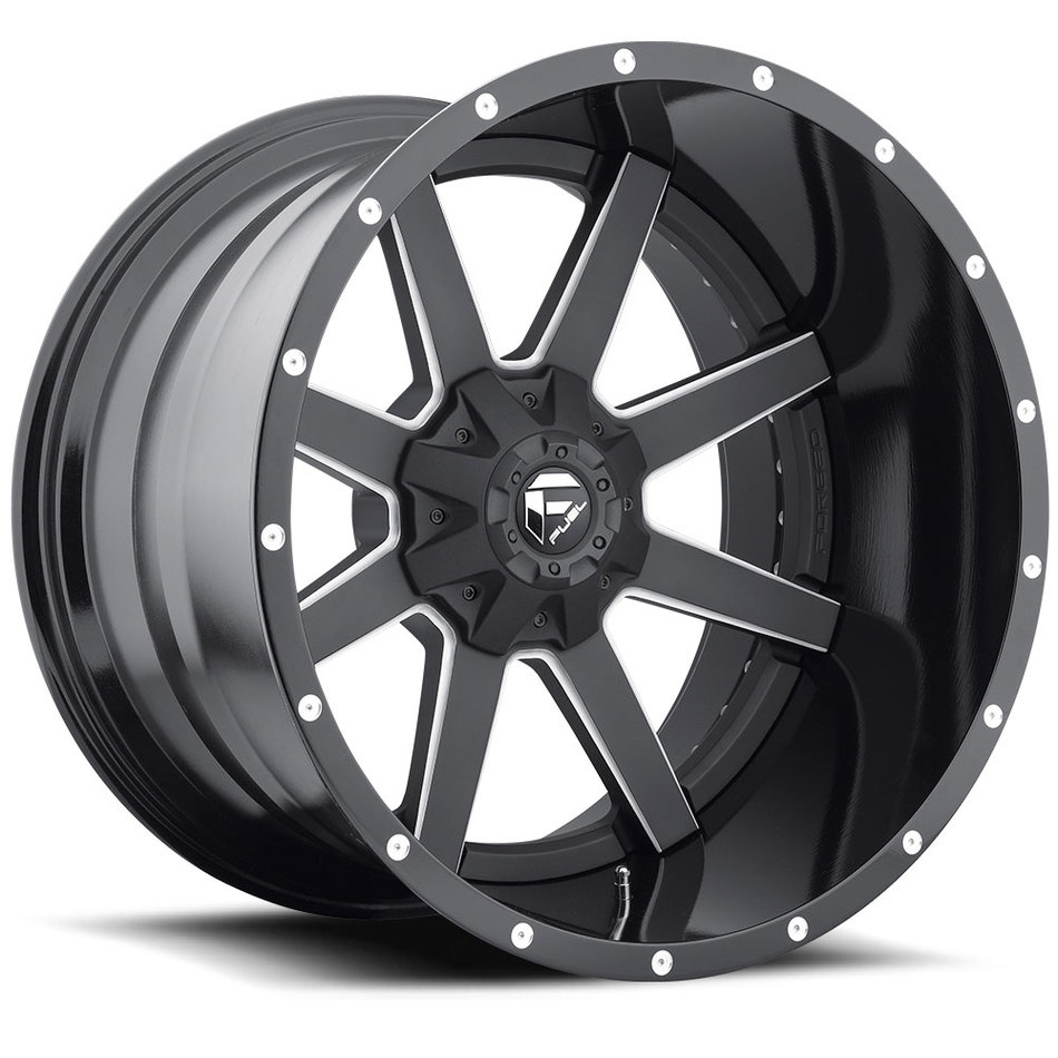 Fuel Maverick D261 Wheels | Two Piece | Black and Machined with Gloss Black Lip Finish