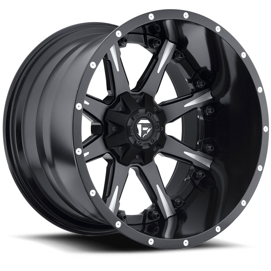 Fuel Nutz D251 Matte Black and Milled with Gloss Black Lip Two Piece Off-Road Wheels