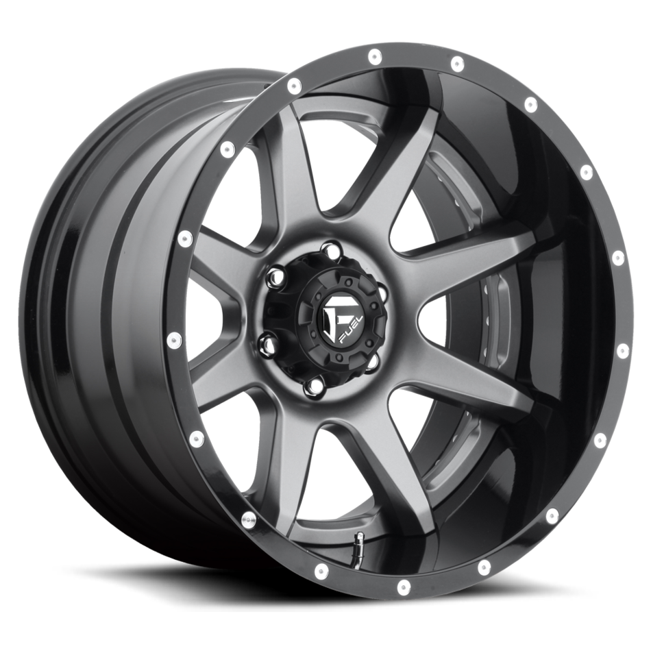 Fuel Rampage D238 Anthracite Center with Gloss Black Lip Two Piece Off-Road Wheels