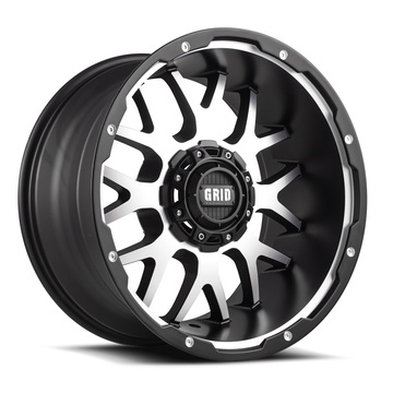 Grid Offroad GD2 Matte Black with Machined Face Finish Wheels