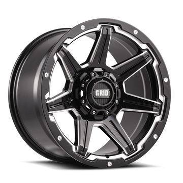 Grid Offroad GD6 Gloss Black with Machined Edge Finish Wheels