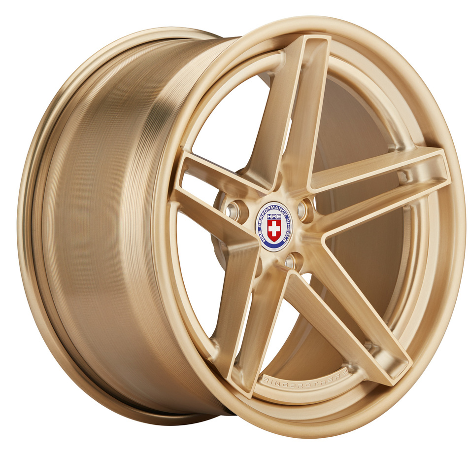 HRE G-Code Brushed Gold Center and Outer and Inner Ringbrothers Edition Wheels