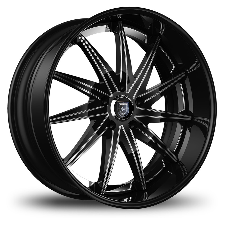 Lexani 751 Topaz Custom Black with Chrome Line Accents Finish Wheels