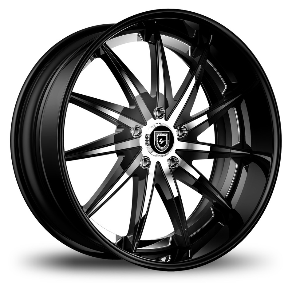 Lexani 751 Topaz Custom Black and Chrome Finish Wheels