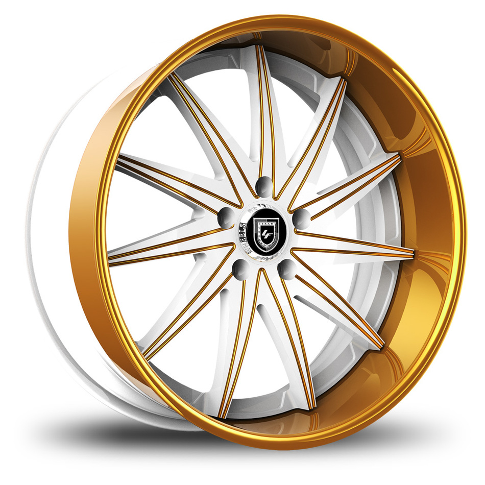 Lexani 751 Topaz Custom White and Gold Finish Wheels