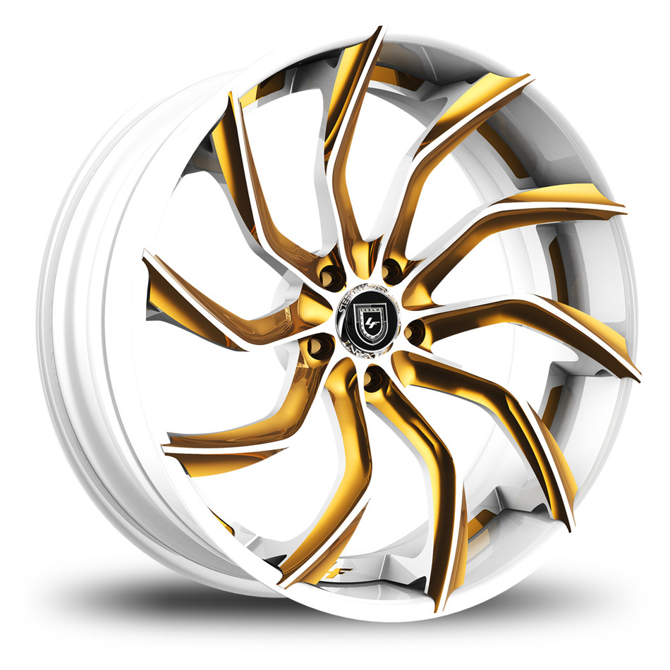 Lexani 753 Matiesse Custom White and Gold Finish Wheels