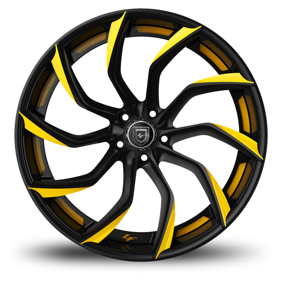 Lexani 753 Matiesse Custom Black and Yellow Finish Wheels