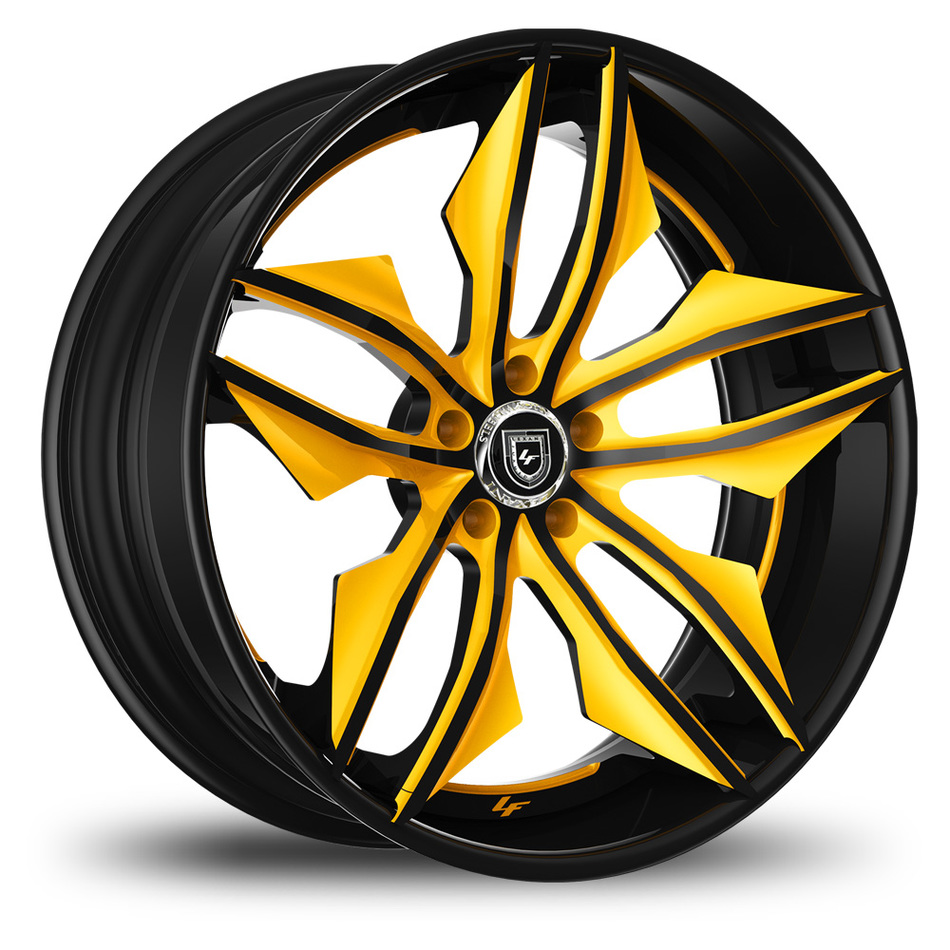 Lexani 754 Fuse Custom Black and Yellow Finish Wheels