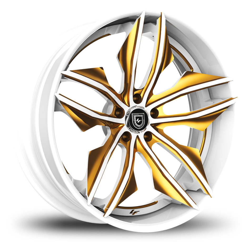 Lexani 754 Fuse Custom White and Gold Finish Wheels
