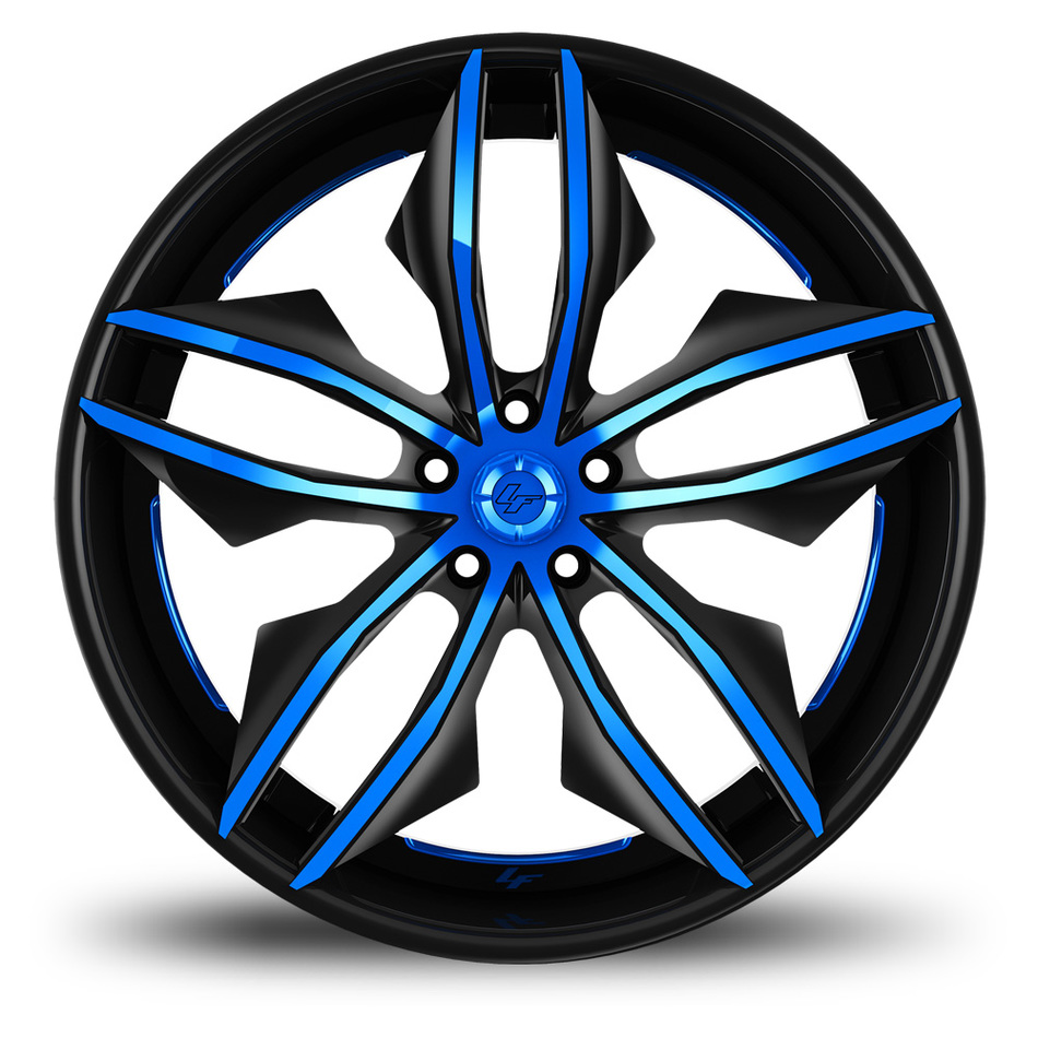 Lexani 754 Fuse Custom Black and Blue Finish Wheels