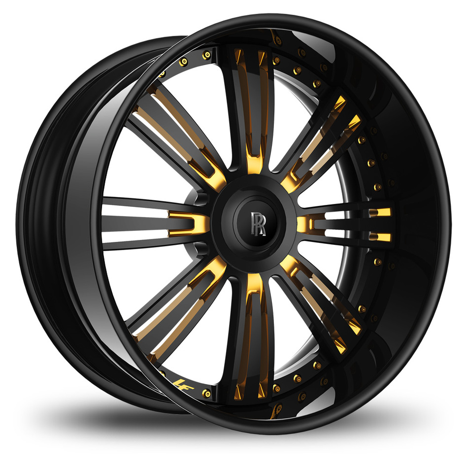 Lexani 755 Grino Black and Gold Finish Wheels