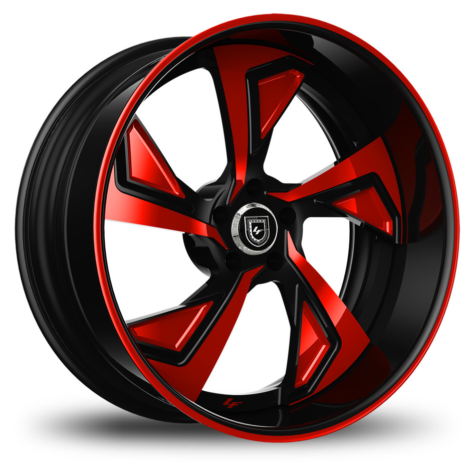 Lexani 756 Jade Custom Black and Red Finish Wheels