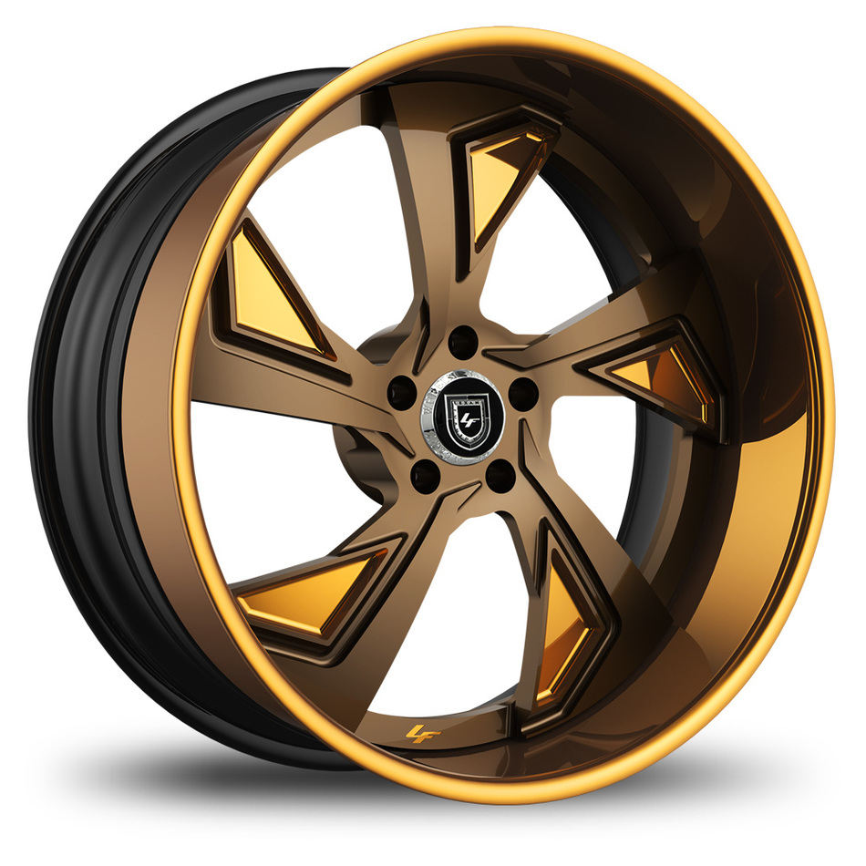 Lexani 756 Jade Custom Copper and Gold Finish Wheels