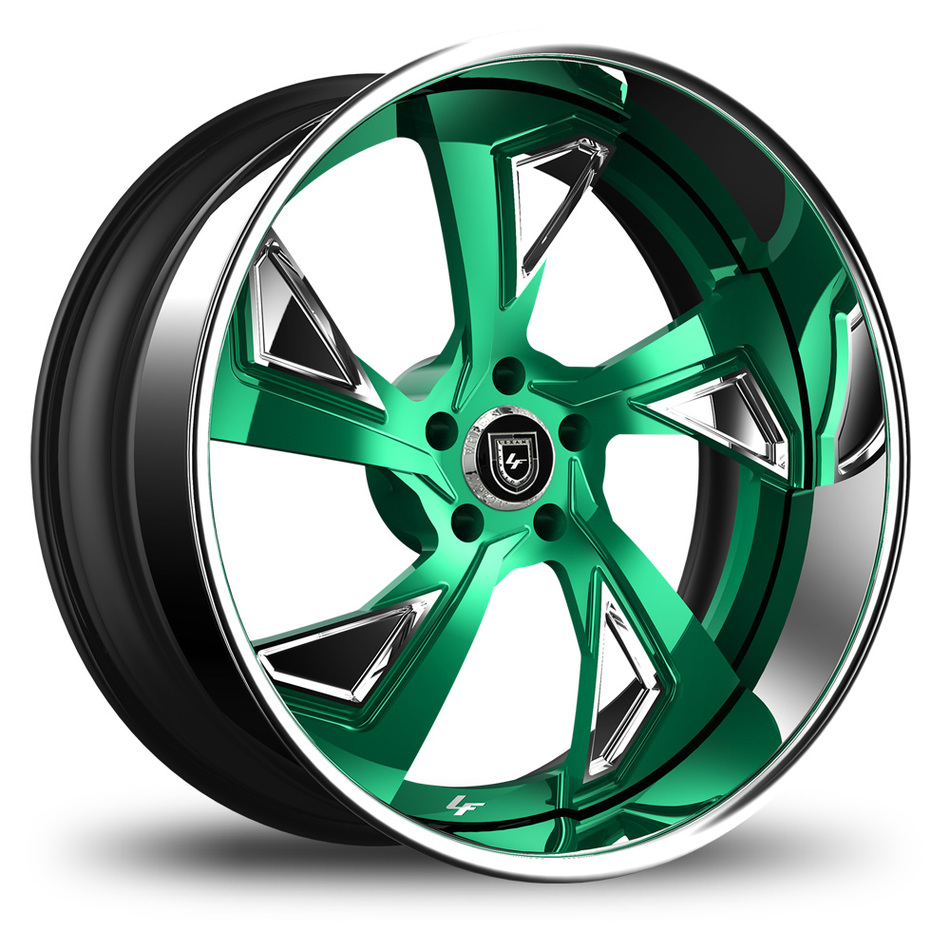 Lexani 756 Jade Custom Green and Chrome Finish Wheels