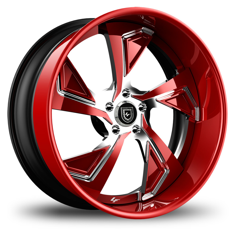 Lexani 756 Jade Custom Red and Chrome Finish Wheels