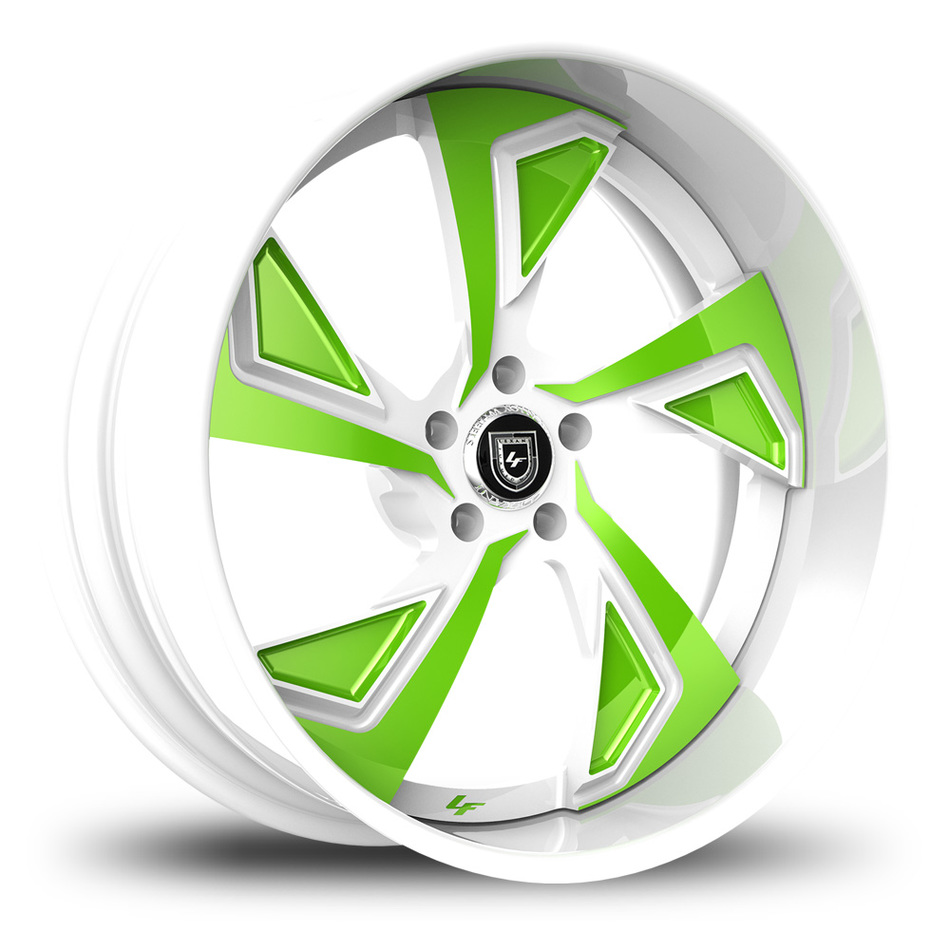 Lexani 756 Jade Custom White and Green Finish Wheels