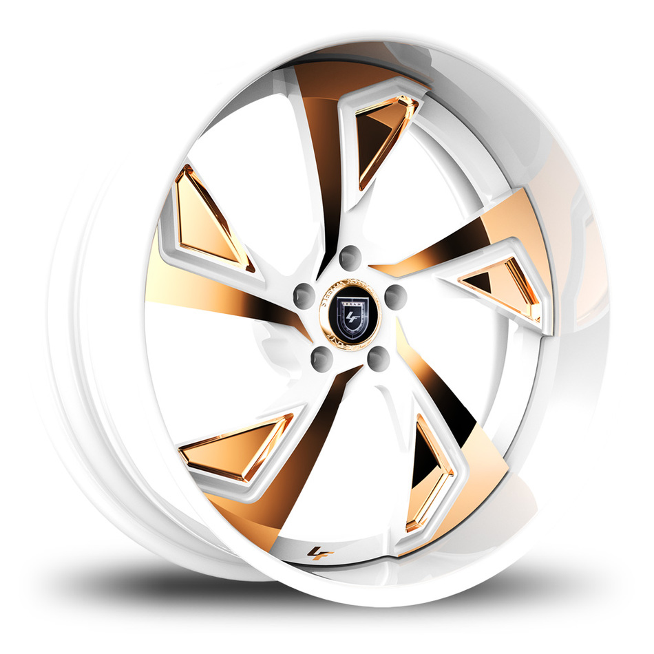 Lexani 756 Jade Custom White and Copper Finish Wheels