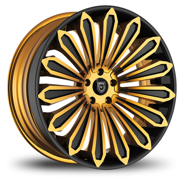 Lexani 757 Crypto Custom Black and Gold Finish Wheels