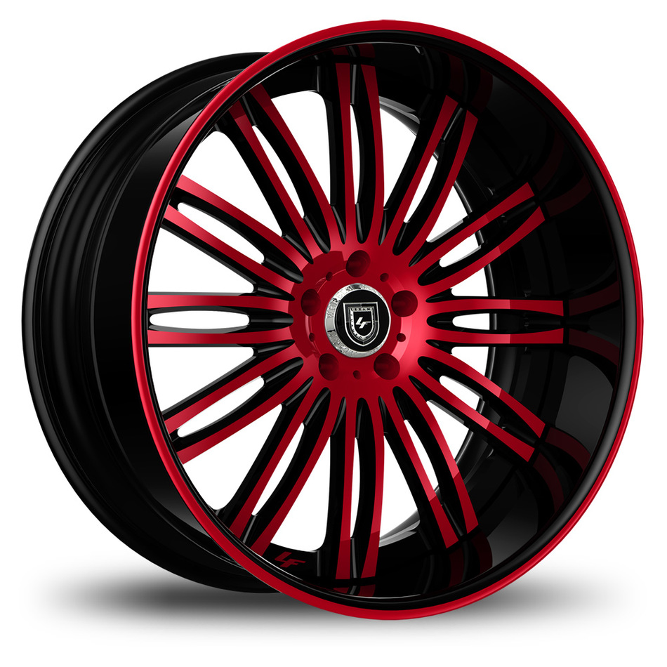 Lexani 758 Bison Custom Red and Black Finish Wheels