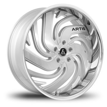 Lexani Fillmore Wheels - Silver and Machined Face with Stainless Lip Finish