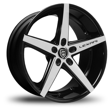 Lexani R-Four Gloss Black and Machined Face Exposed Lugs Wheels