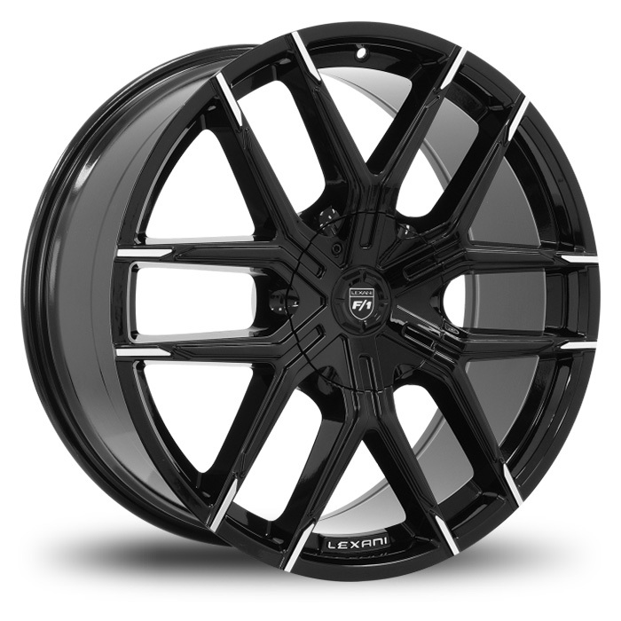 Lexani Vertigo Wheels - Gloss Black with Machined Tips Finish