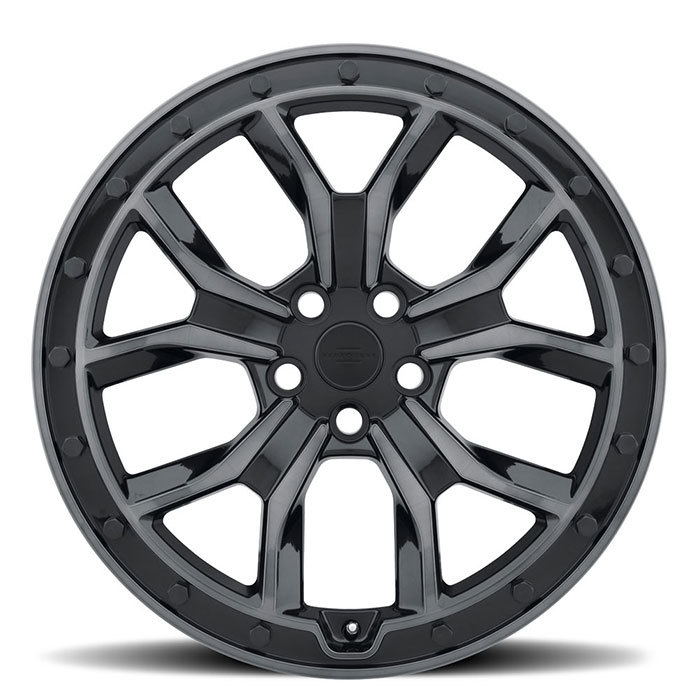 Redbourne Morland Wheels Gloss Metallic Black with Brushed Tinted Face and Black Bolts Finish