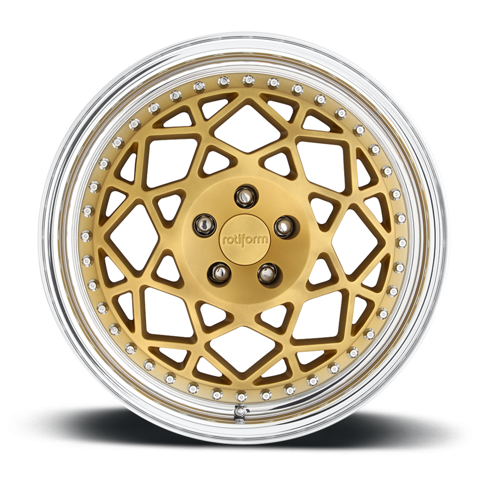 Rotiform DSC Forged Custom Matte Gold with Polished Lip Finish Wheels