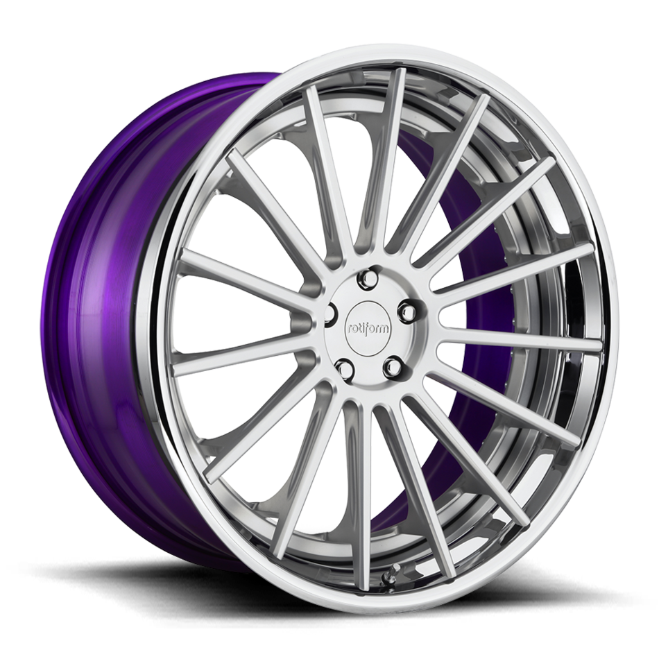 Rotiform DUS Forged Custom Brushed Matte with Chrome Lip Finish Wheels