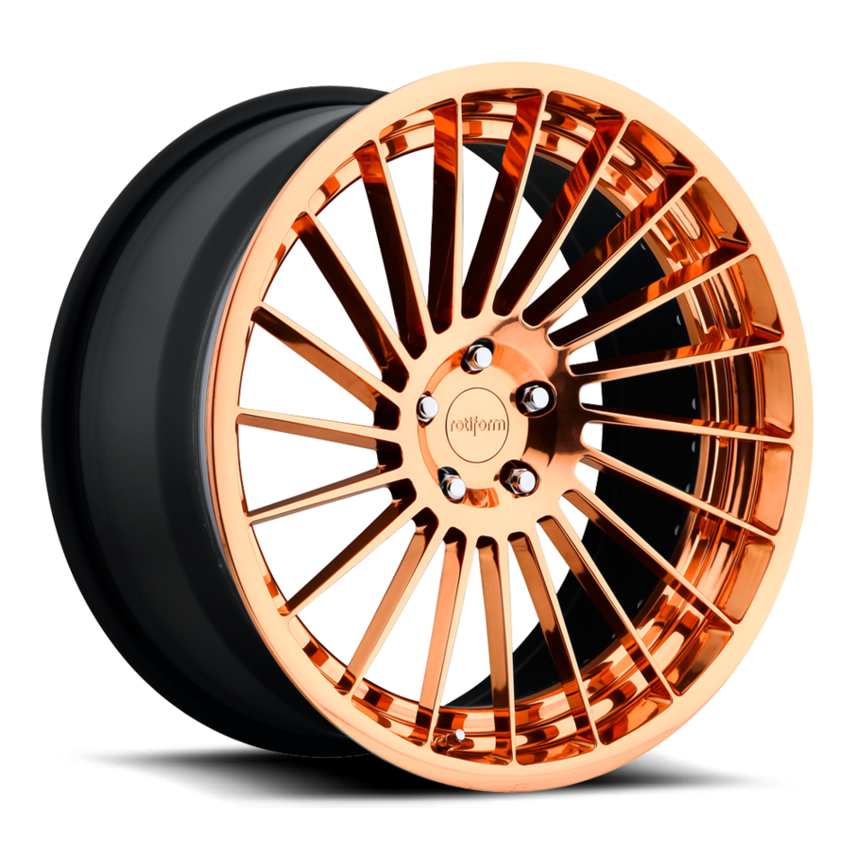 Rotiform IND-T Forged Custom Polished Copper Face with Copper Lip Finish Wheels