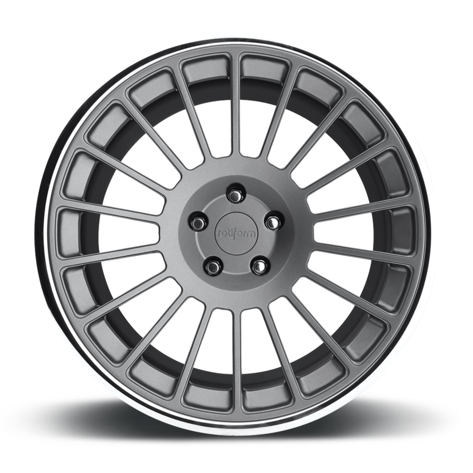 Rotiform IND Forged Custom Matte Anthracite Face with Polished Lip Finish Wheels