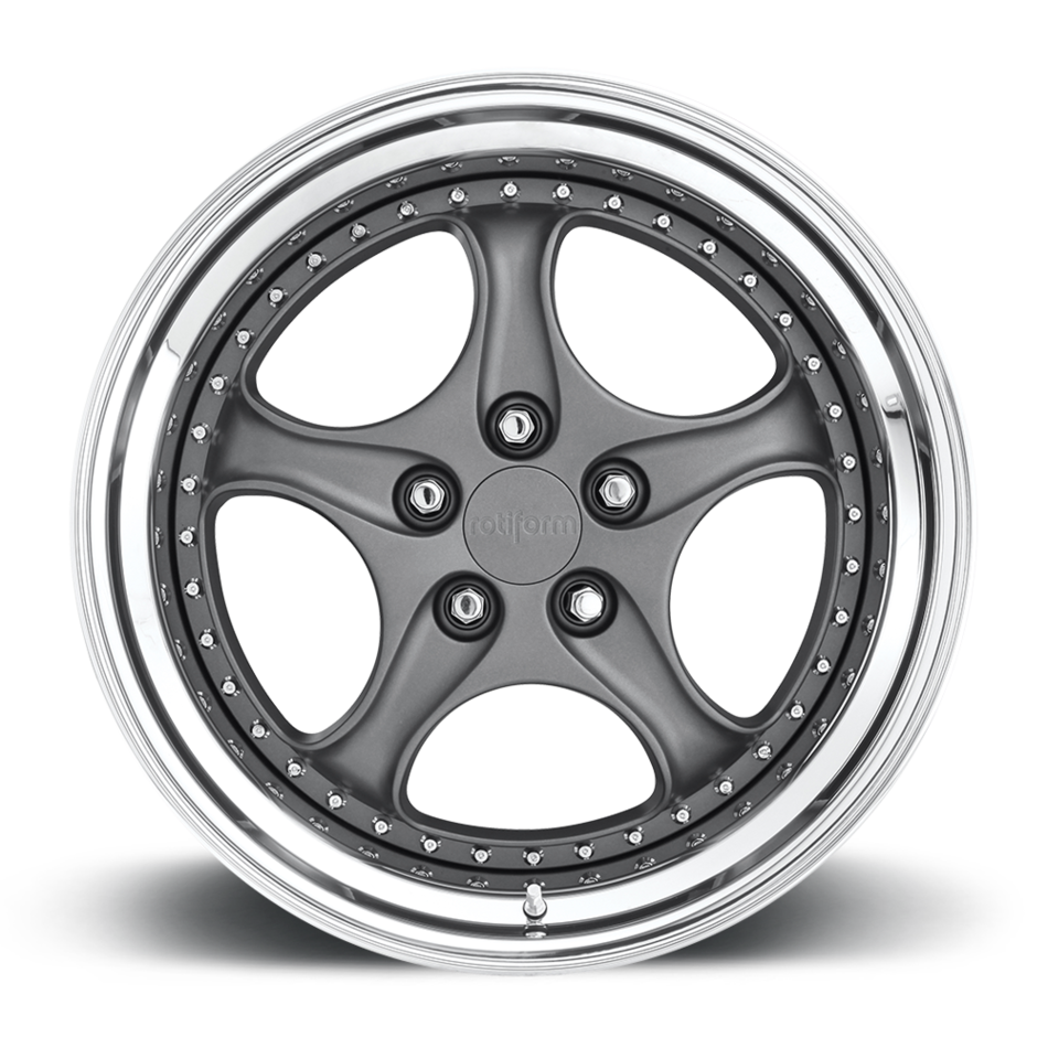 Rotiform KLU Forged Custom Matte Anthracite Face with Polished Lip Finish Wheels