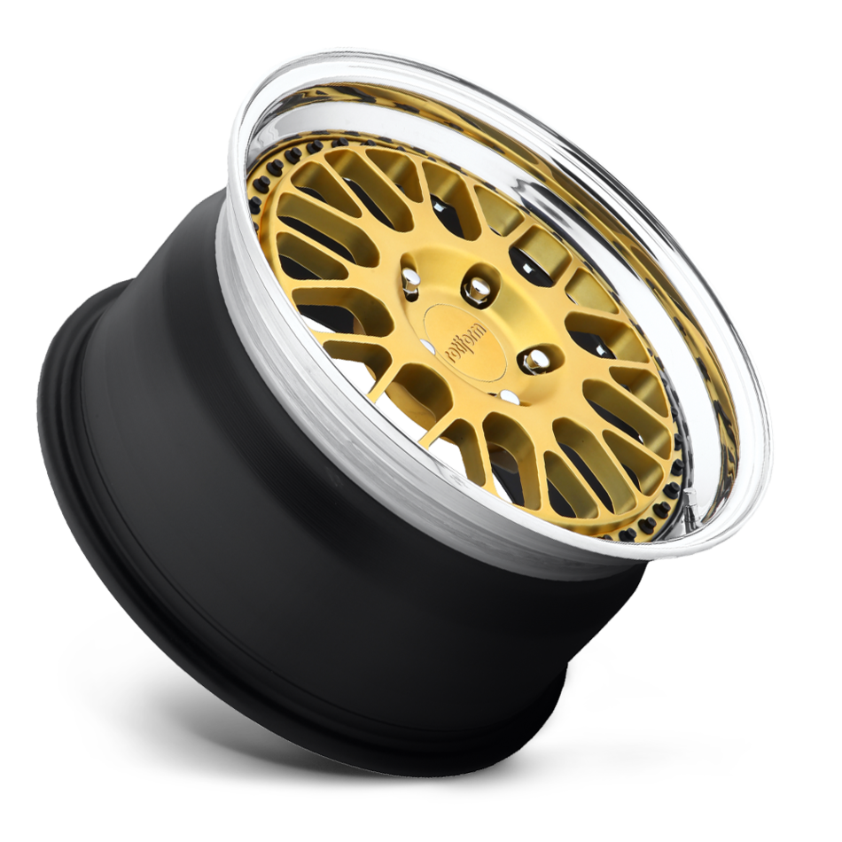Rotiform LVS Forged Custom Matte Gold Face with Polished Lip Finish Wheels