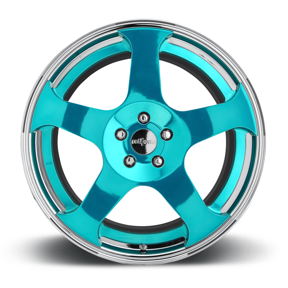 Rotiform NUE Forged Custom Candy Blue Face with Polished Lip Finish Wheels