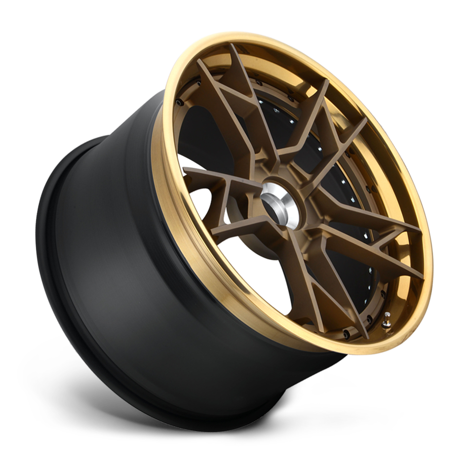 Rotiform SFO-T Forged Custom Matte Bronze with Polished Monaco Copper Lip Finish Wheels