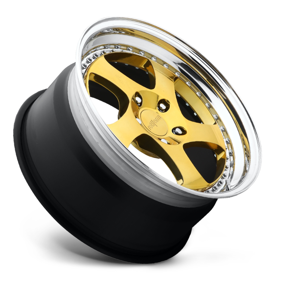 Rotiform TMB Forged Custom Gold with Polished Lip Finish Wheels
