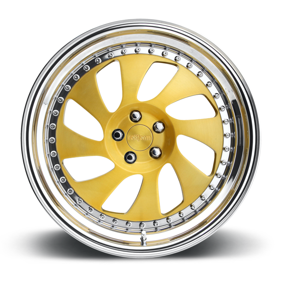 Rotiform WRW Forged Custom Brushed Gold Face with Polished Lip Finish Wheels