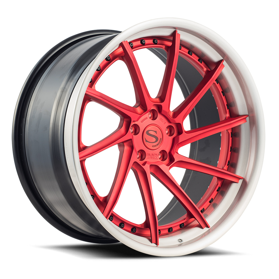 Savini Black di Forza BM15-L Forged Wheels - Brushed Red Finish