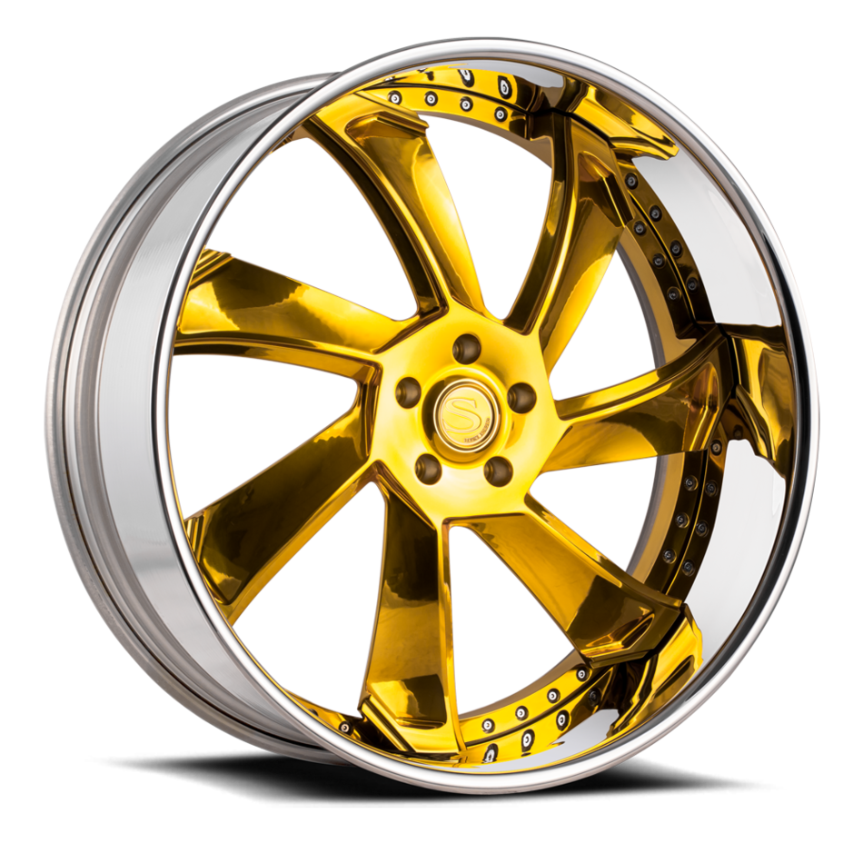 Savini Diamond Fano Wheels Custom Gold with Polished Lip Finish
