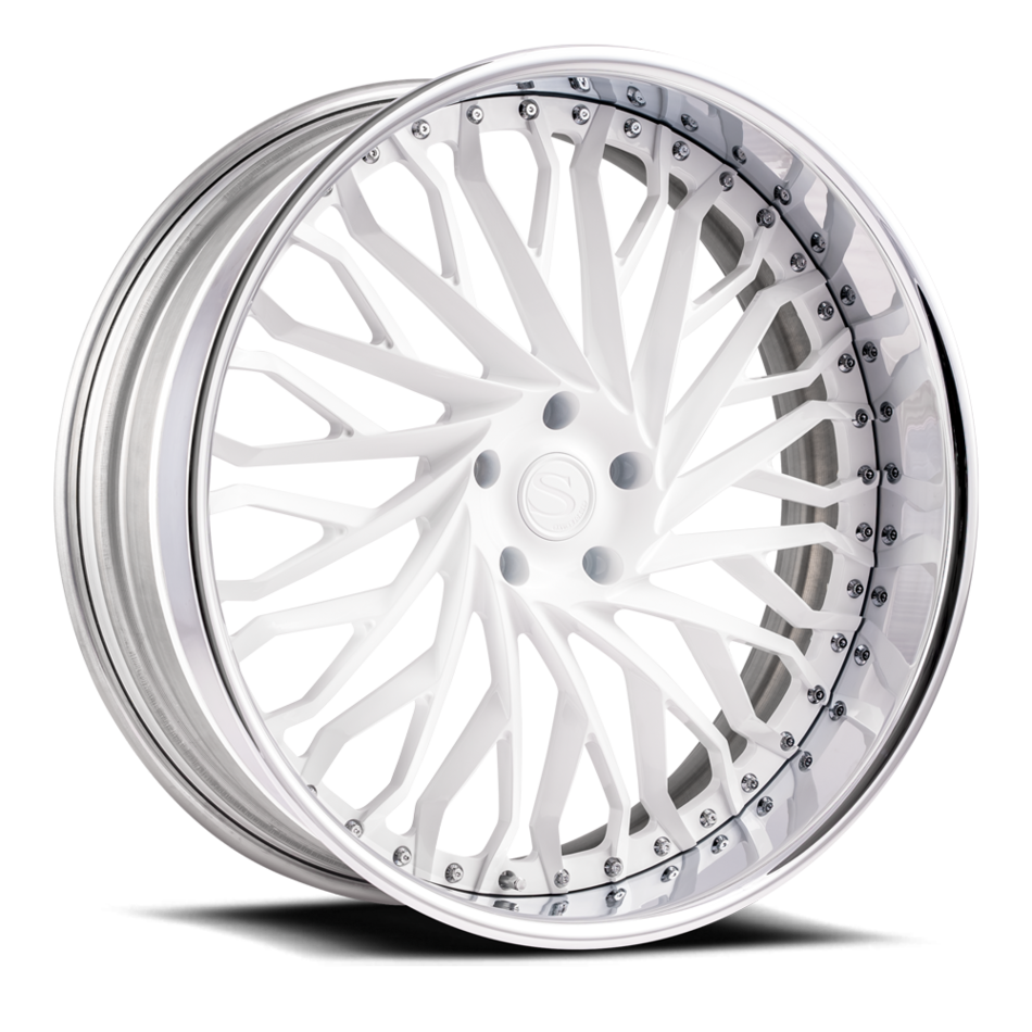 Savini Diamond Fantasia Wheels Custom White with Polished Lip Finish