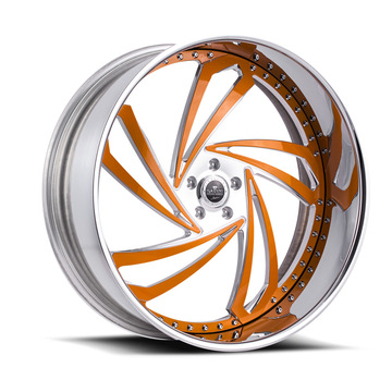 Savini Diamond Lazio Wheels - Brushed Orange Chrome Custom Finish