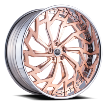 Savini Diamond Marche Wheels Custom Rose Gold with Polished Lip Finish