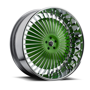 Savini Diamond Marconi Green and Chrome Wheels