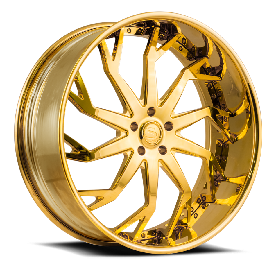 Savini Diamond Trento Wheels Custom Gold with Polished Lip Finish