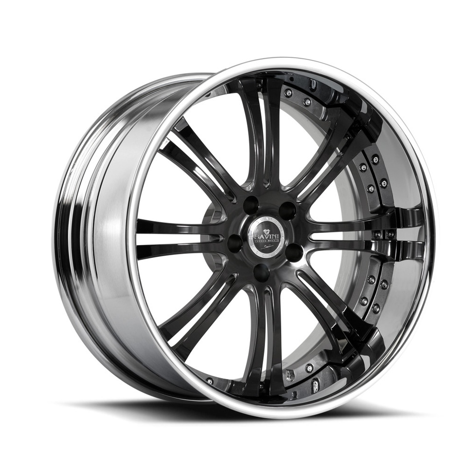 Savini Forged SV27s Black Grey and Chrome XLT Wheels