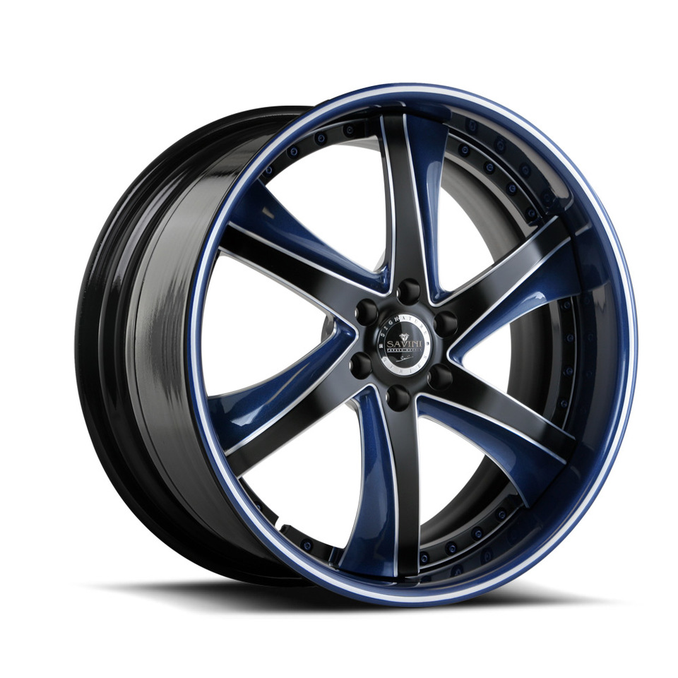 Savini Forged SV30s Blue Black Brushed XLT Wheels